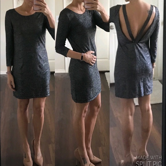 BCBGeneration Dresses & Skirts - BCBGeneration black and silver open back dress